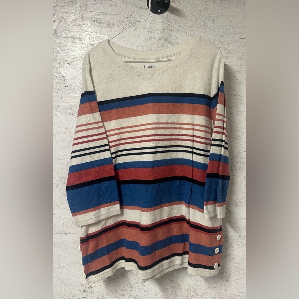 Croft & Barrow Stripe 3/4 sleeve Top
